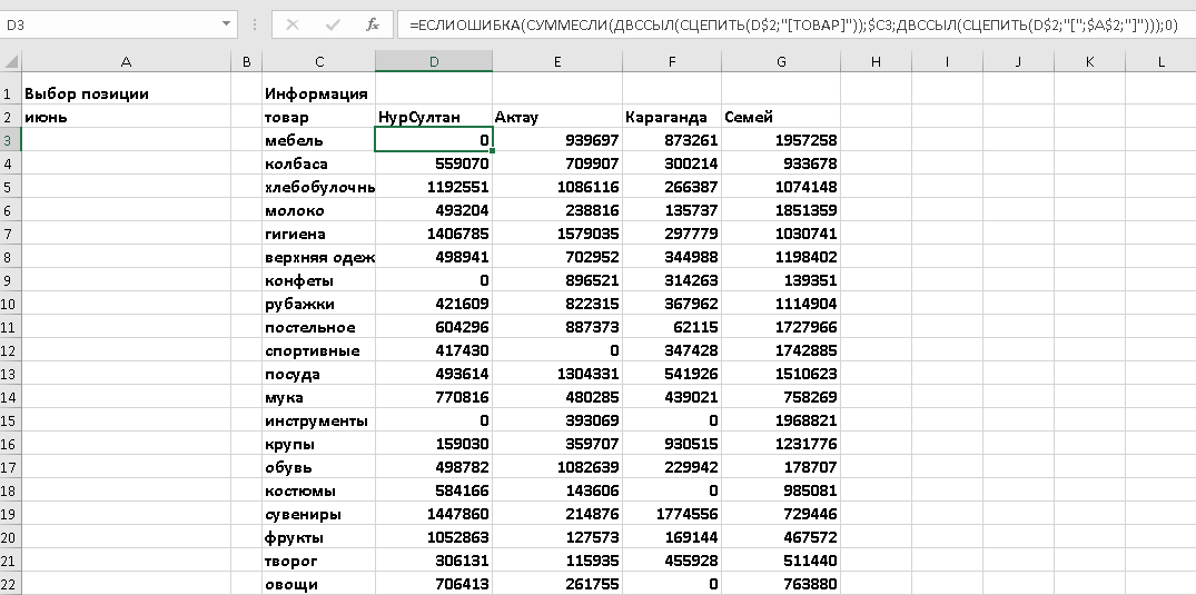 консолидация даных в Excel. Рисунок 14
